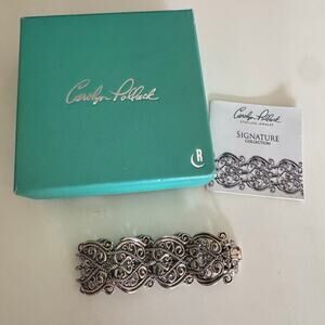 Carolyn Pollack Signature Filagree Scrollwork Bracelet 925 Sterling Silver 52g
